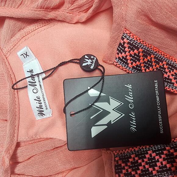 NWT White Mark Stylish Coral Cold Shoulder Tunic Dress (XL) - Picture 6 of 6